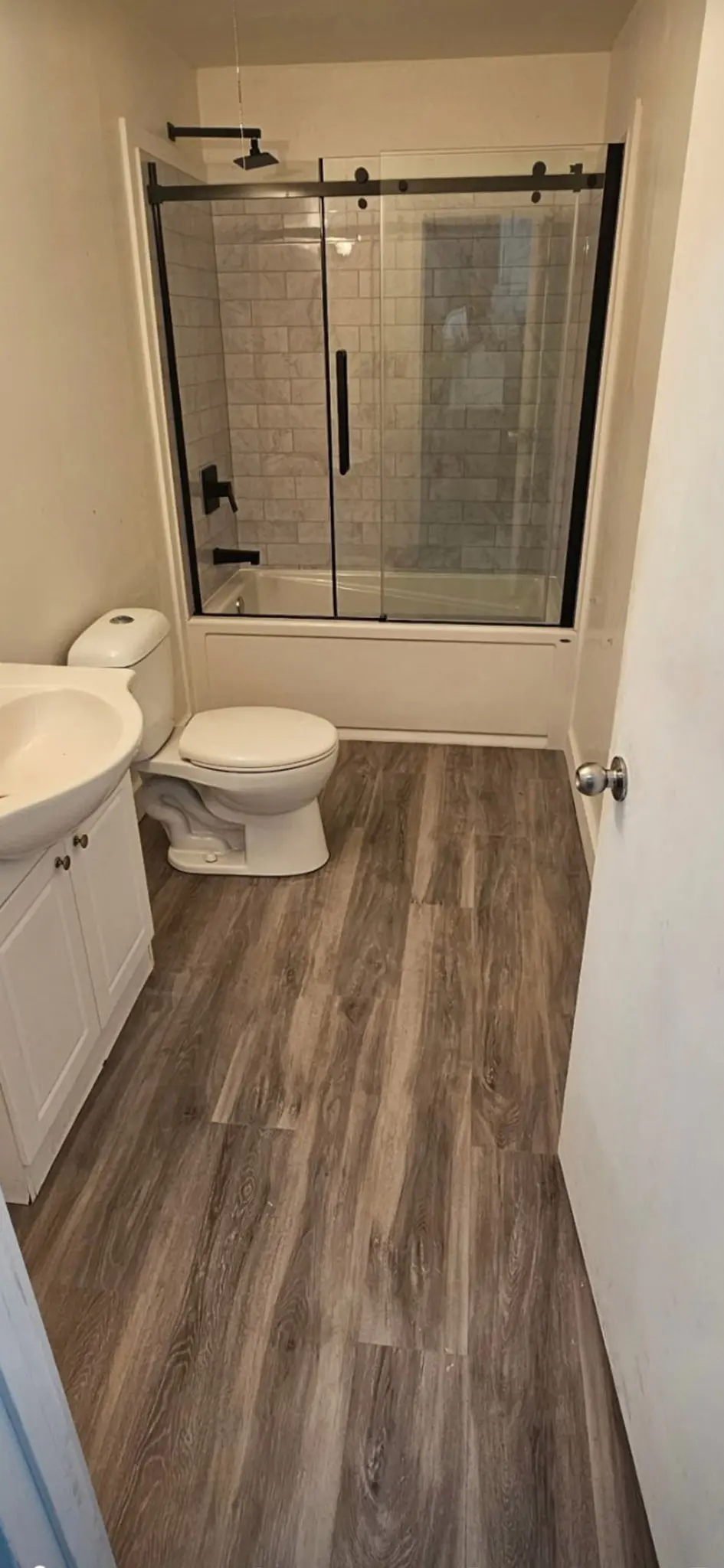 after picture of Basement Bath tile & refit
