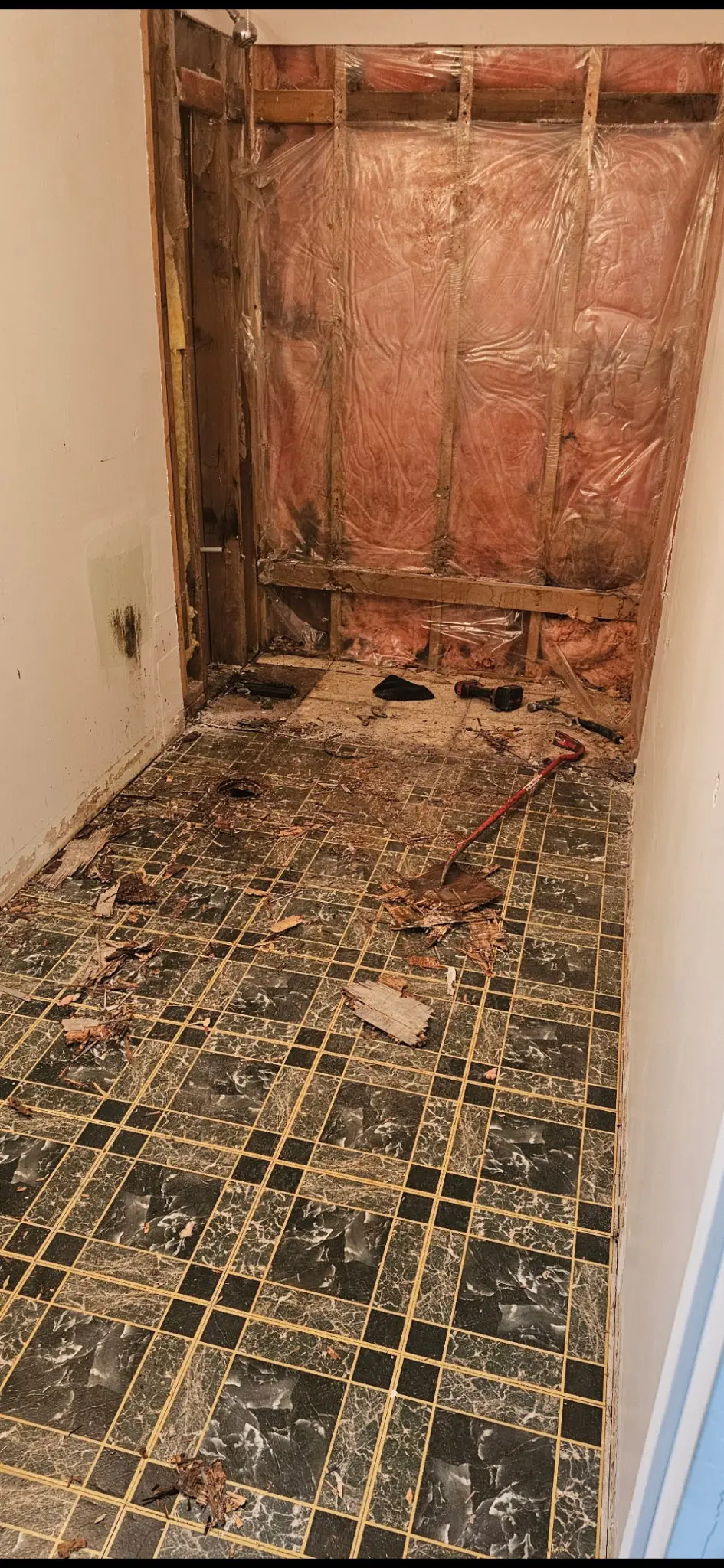before picture of Basement Bath tile & refit