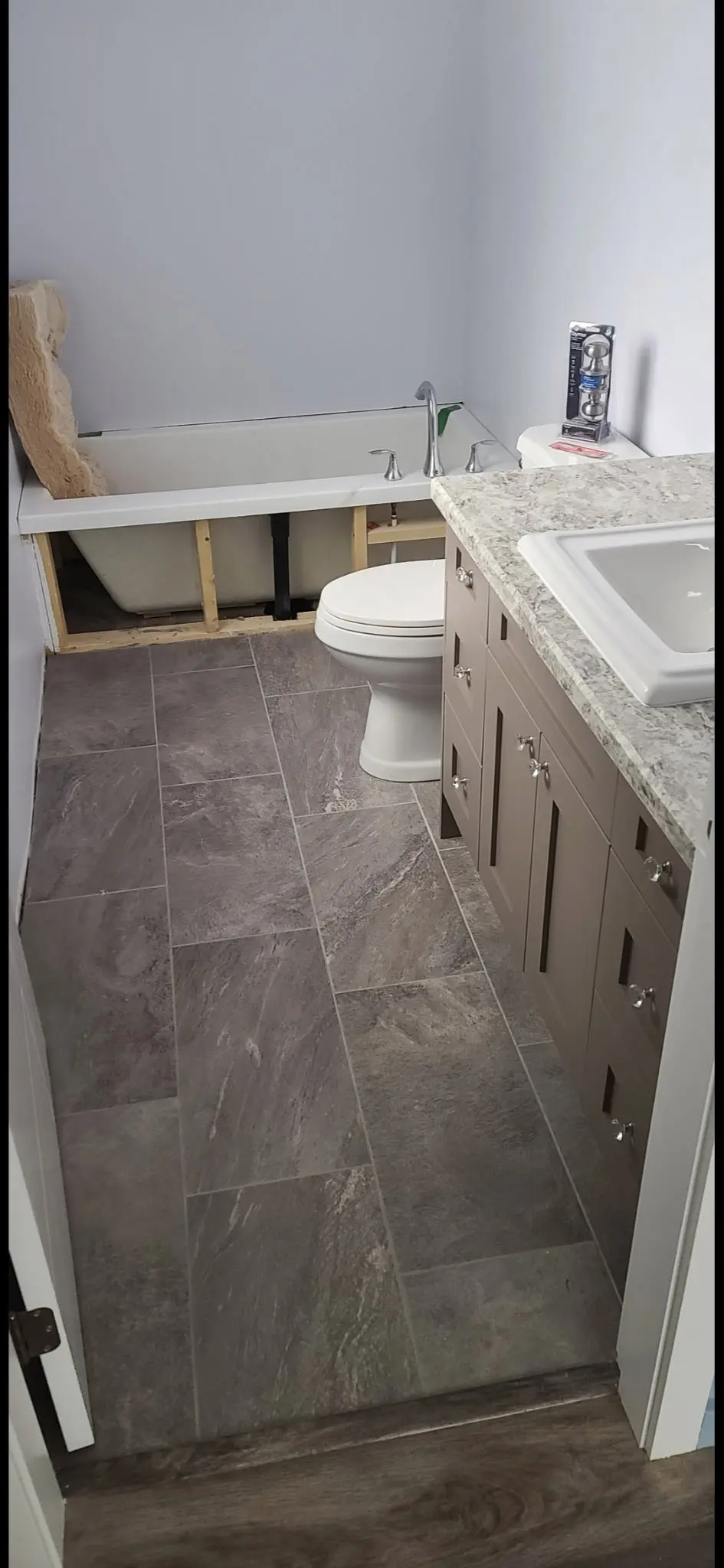 after picture of Basement Bath tile & refit