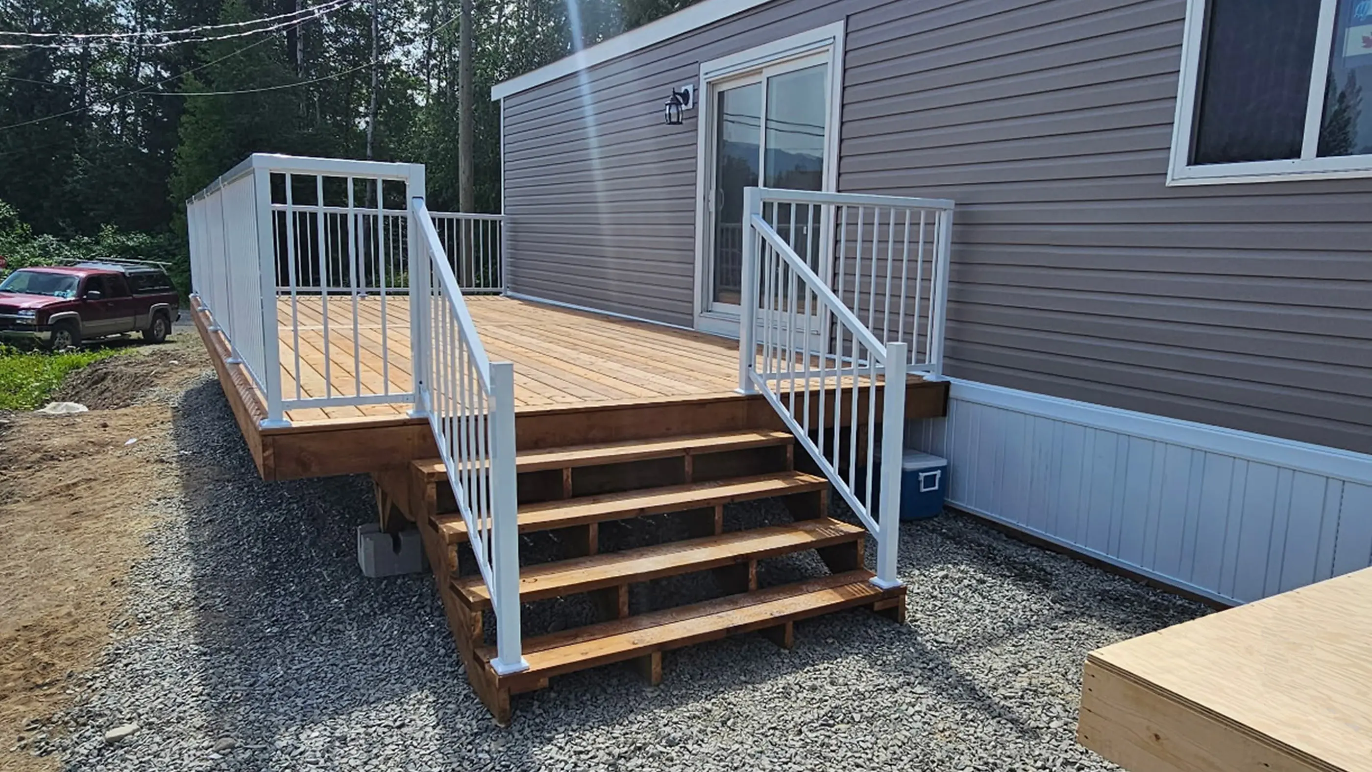 Deck White Railing Deck renovation