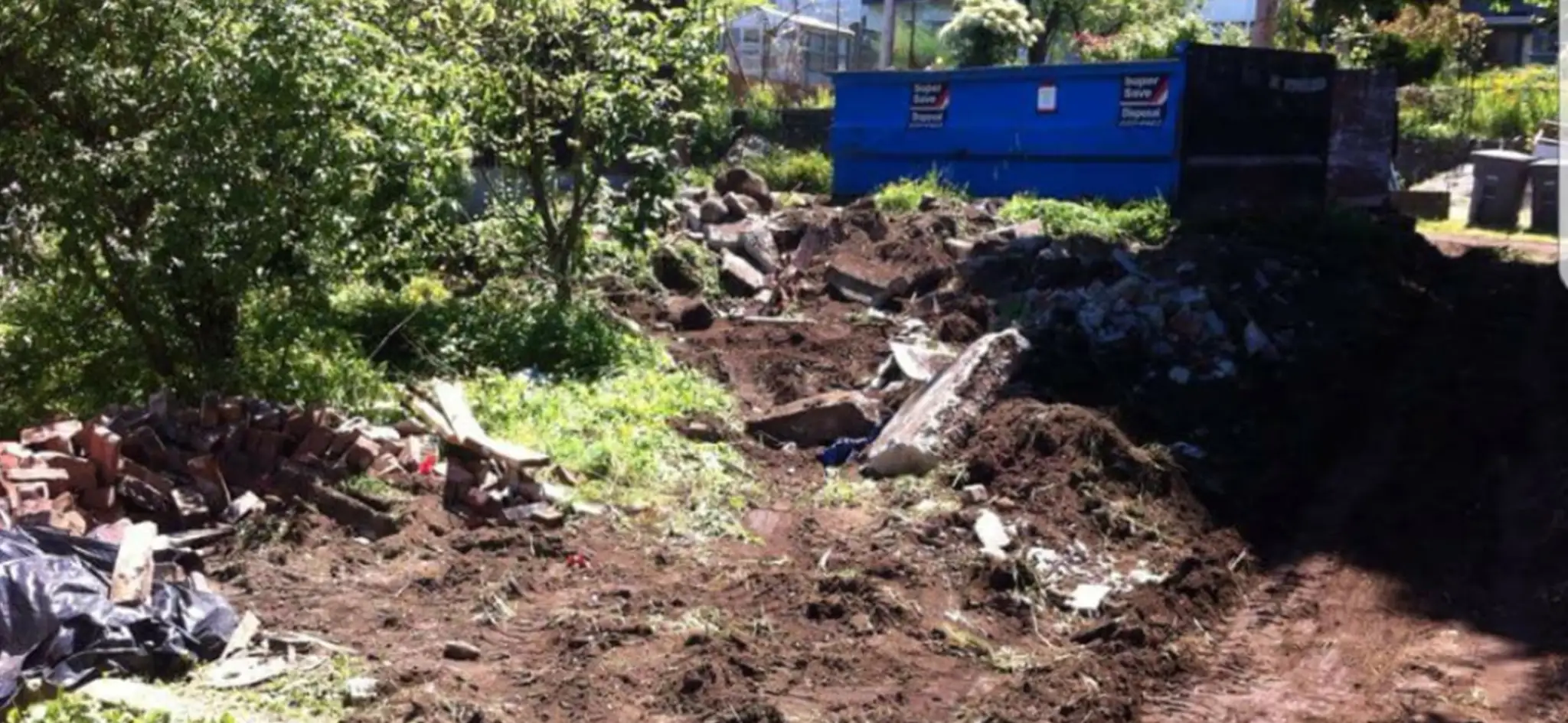 before picture of Retaing Wall & Lawn